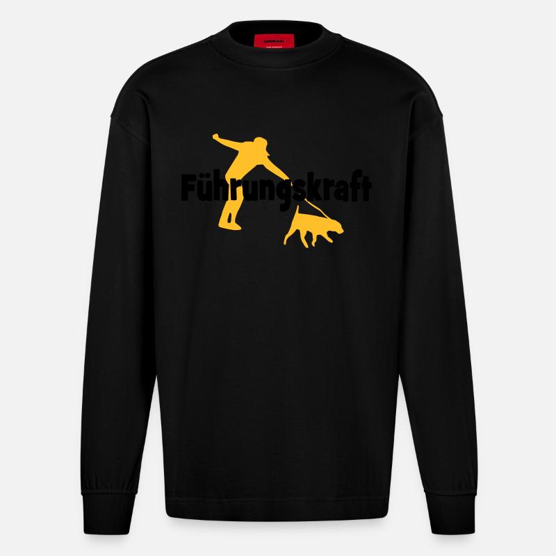 Hund - Heavyweight Oversized Organic Langarmshirt Made in EU - SOLID BLACK