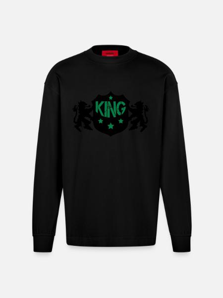 King - Heavyweight Oversized Organic Longsleeve Shirt Made in EU - SOLID BLACK