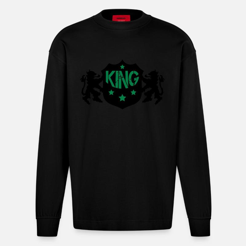 Roi - Manches longues bio épais oversize fabriqué en UE - SOLID BLACK