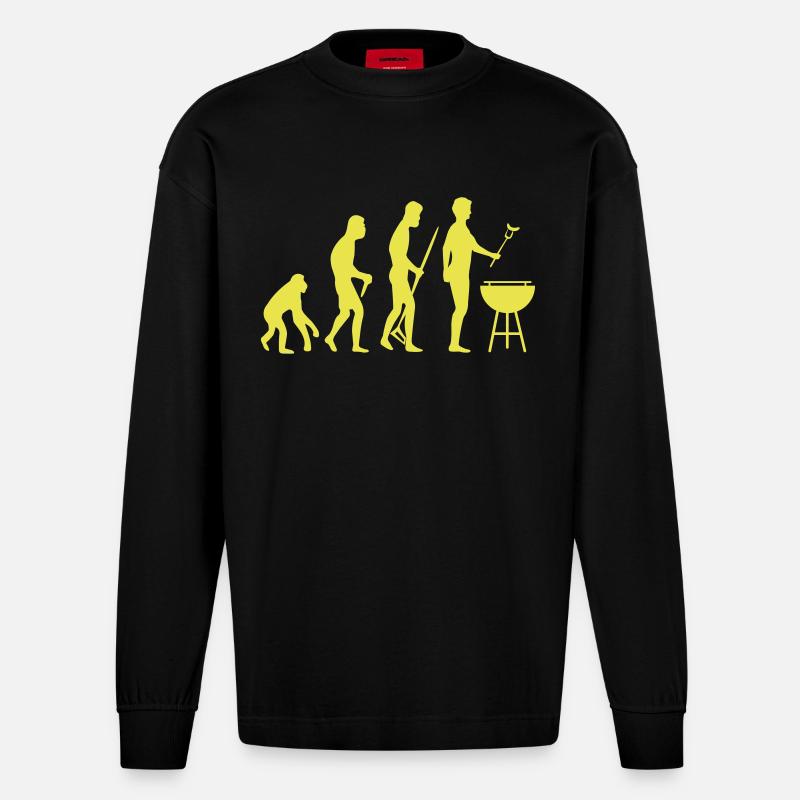 Barbecue Evolution - Manches longues bio épais oversize fabriqué en UE - SOLID BLACK