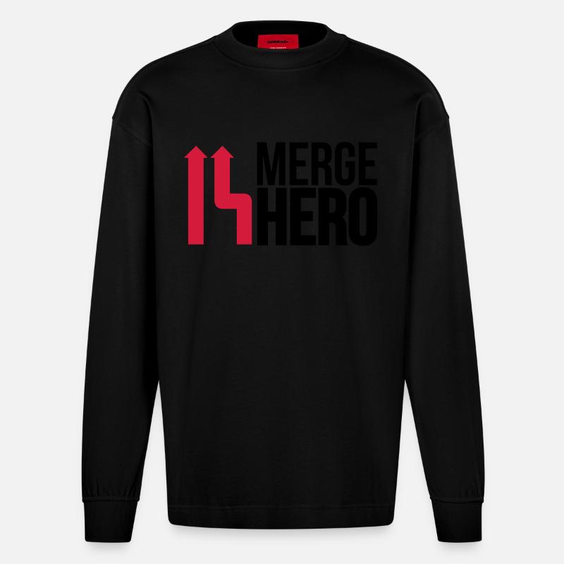 Merge Code Held - Heavyweight Oversized Organic Langarmshirt Made in EU - SOLID BLACK