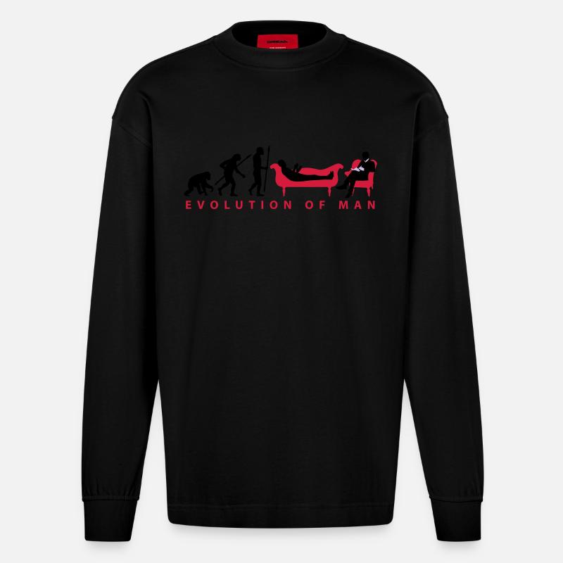 evolution_therapeut_psychologe_11_2016_c - Heavyweight Oversized Organic Langarmshirt Made in EU - SOLID BLACK