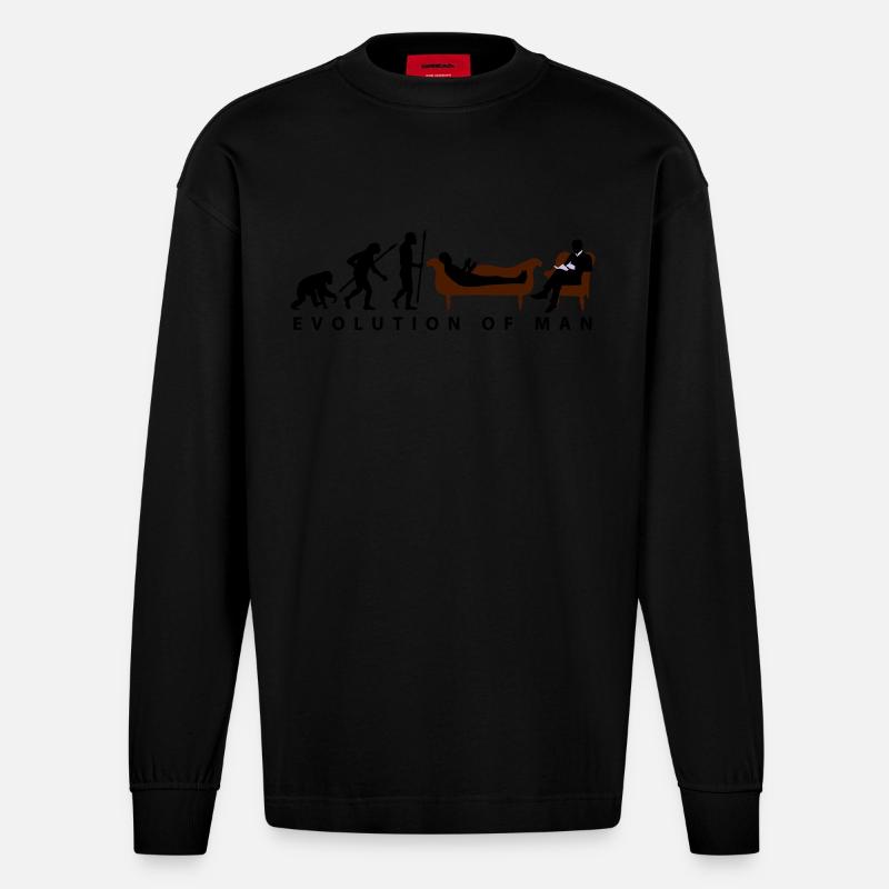 evolution_therapeut_psychologe_11_2016_a - Heavyweight Oversized Organic Langarmshirt Made in EU - SOLID BLACK