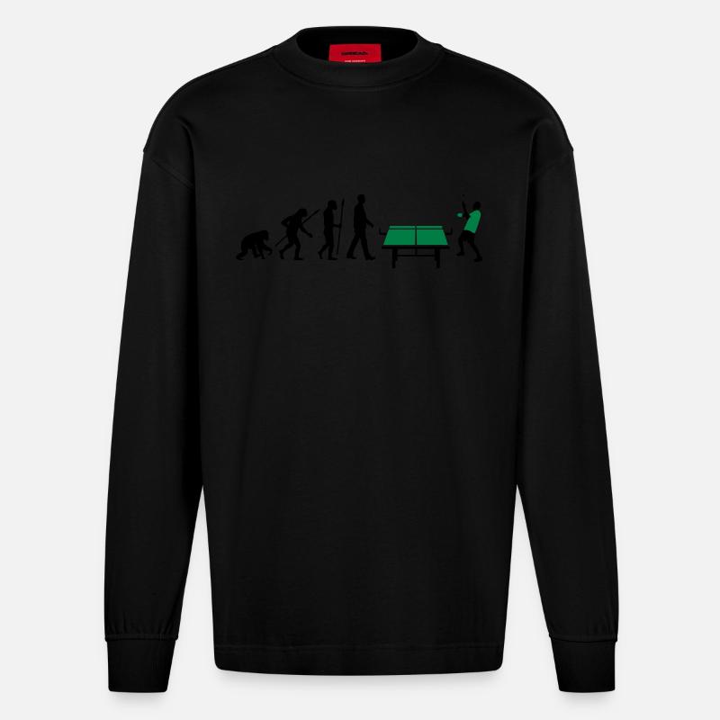 evolution_table_tennis_072012_a_2c - Heavyweight Oversized Organic Longsleeve Shirt Made in EU - SOLID BLACK