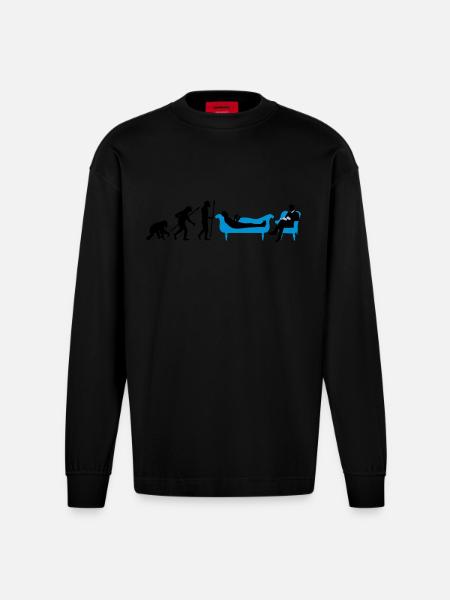 evolution_therapeut_psychologe_11_2016_b - Heavyweight Oversized Organic Langarmshirt Made in EU - SOLID BLACK