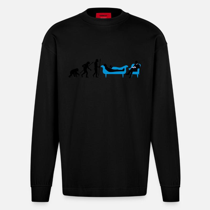 evolution_therapeut_psychologe_11_2016_b - Heavyweight Oversized Organic Langarmshirt Made in EU - SOLID BLACK