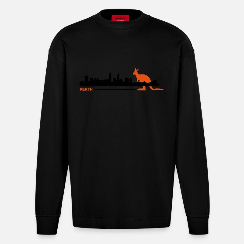 perth2 - Manches longues bio épais oversize fabriqué en UE - SOLID BLACK