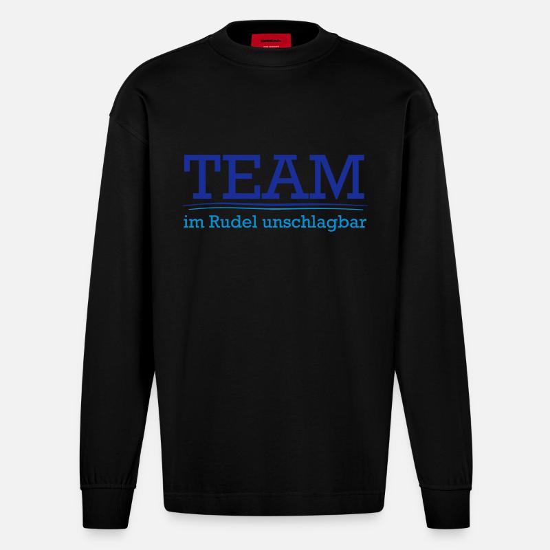 Team im Rudel - Heavyweight Oversized Organic Langarmshirt Made in EU - SOLID BLACK