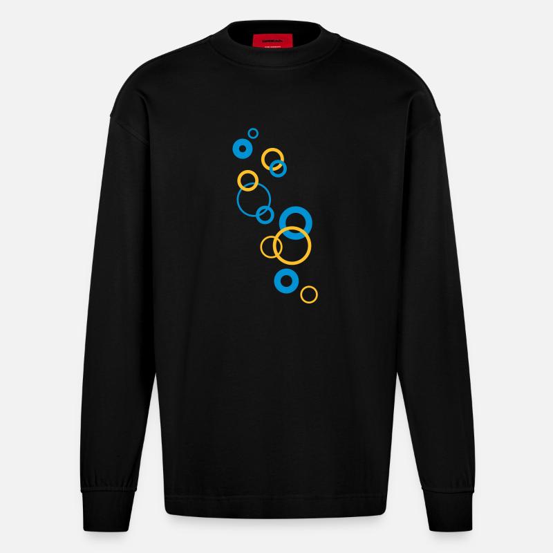 bubbles - Heavyweight Oversized Organic Langarmshirt Made in EU - SOLID BLACK