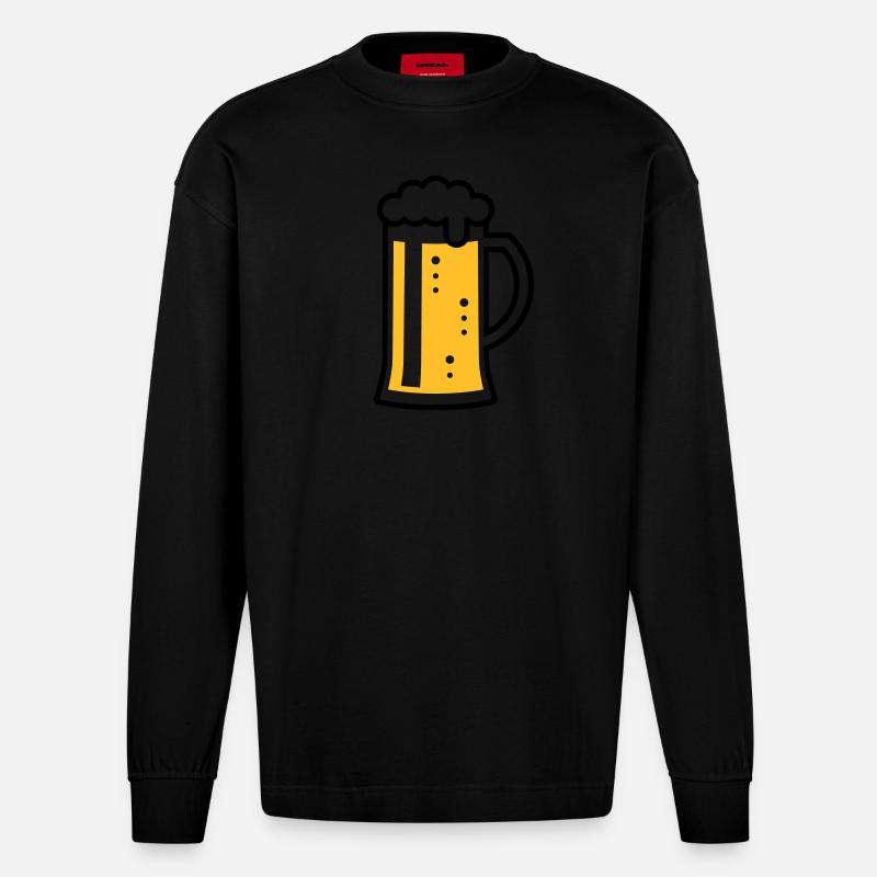 XOriginalBavarois (R2) - Manches longues bio épais oversize fabriqué en UE - SOLID BLACK
