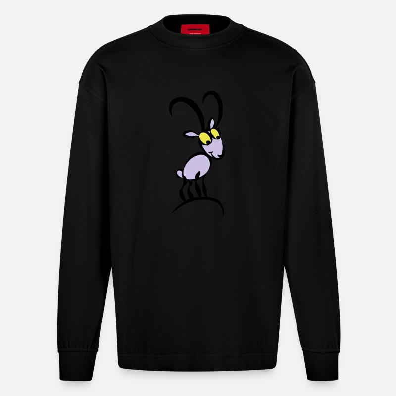Steinbocky - Heavyweight Oversized Organic Langarmshirt Made in EU - SOLID BLACK
