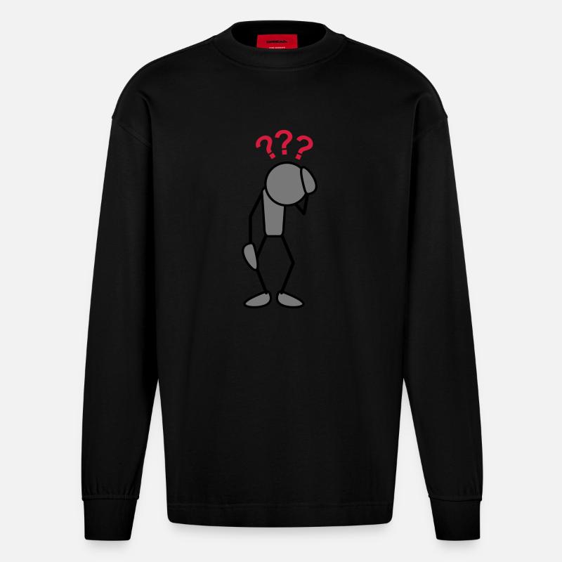 greyman_take_care_3c - Heavyweight Oversized Organic Langarmshirt Made in EU - SOLID BLACK