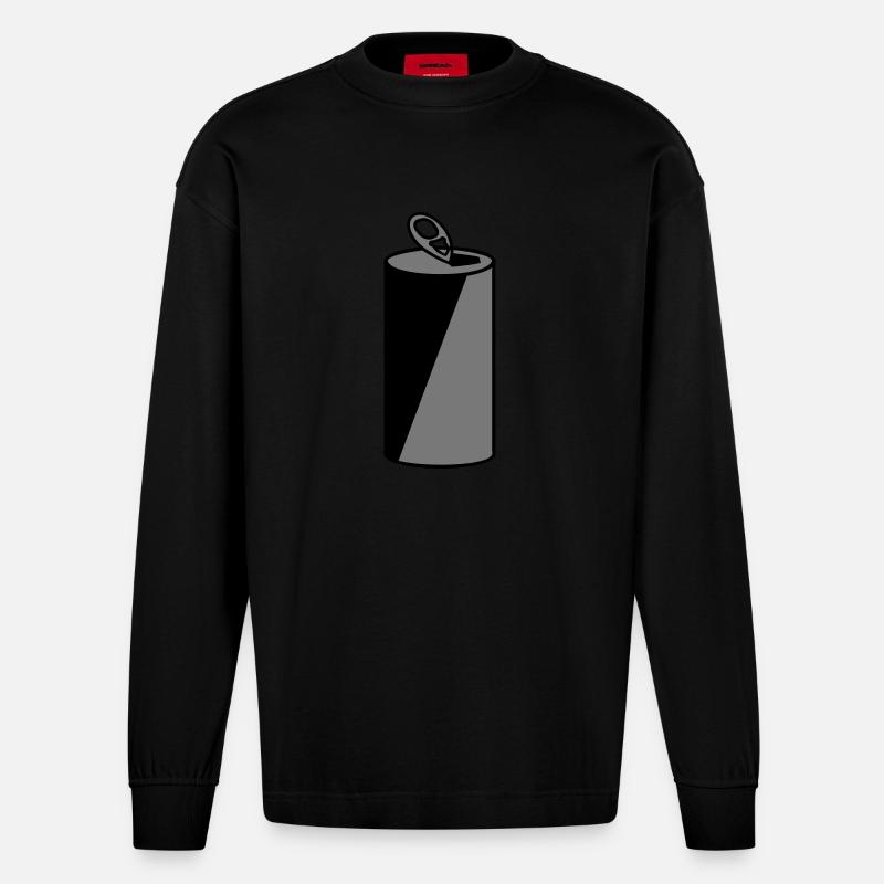 Getränkedose / can (3c) - Heavyweight Oversized Organic Langarmshirt Made in EU - SOLID BLACK
