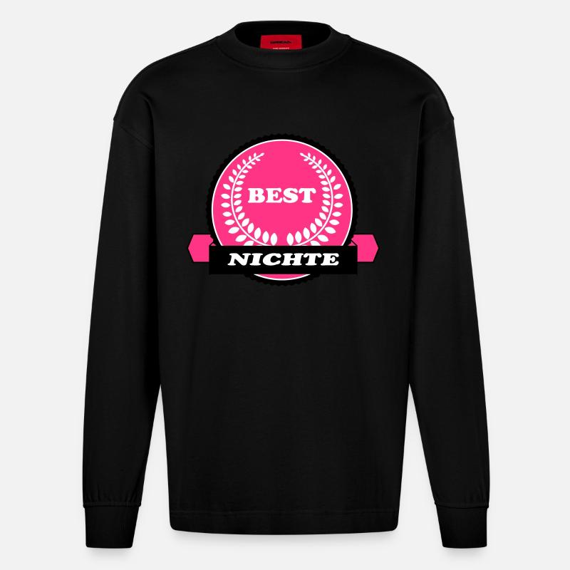 COUSIN NEFFE BRUDER - Heavyweight Oversized Organic Langarmshirt Made in EU - SOLID BLACK
