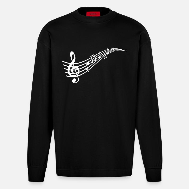 Notation - Manches longues bio épais oversize fabriqué en UE - SOLID BLACK