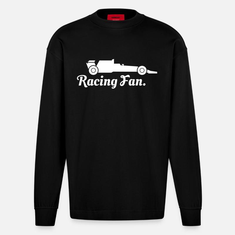 Fan de course automobile - Manches longues bio épais oversize fabriqué en UE - SOLID BLACK