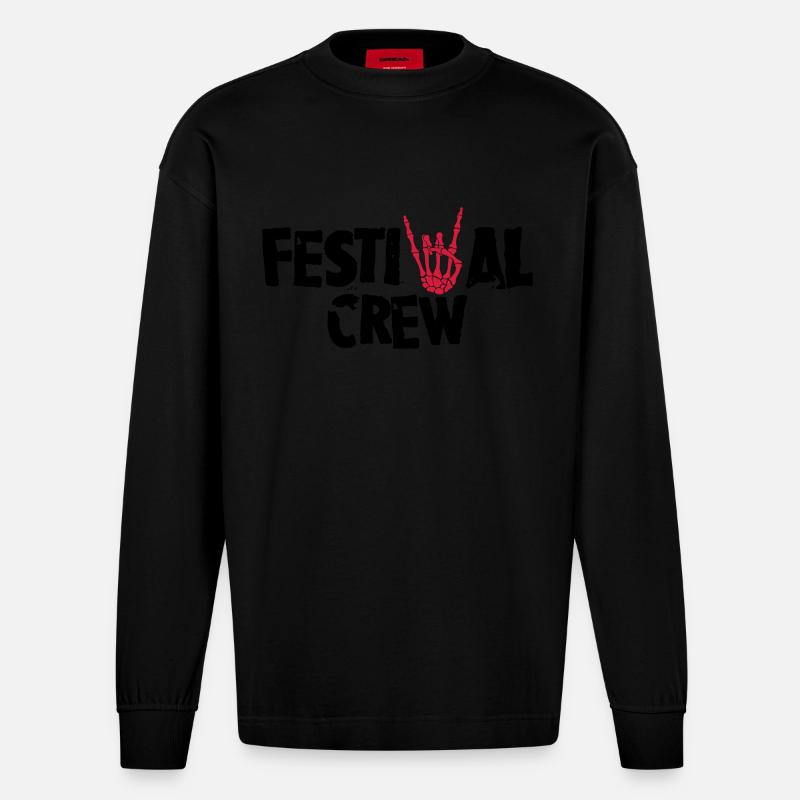 Festival Crew - Heavyweight Oversized Organic Langarmshirt Made in EU - SOLID BLACK