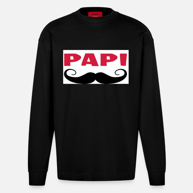 PAPI - Manches longues bio épais oversize fabriqué en UE - SOLID BLACK