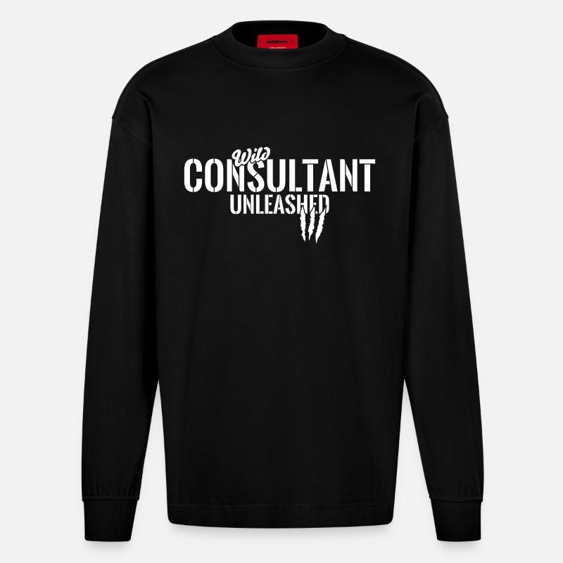 Wilder Berater entfesselt - Heavyweight Oversized Organic Langarmshirt Made in EU - SOLID BLACK