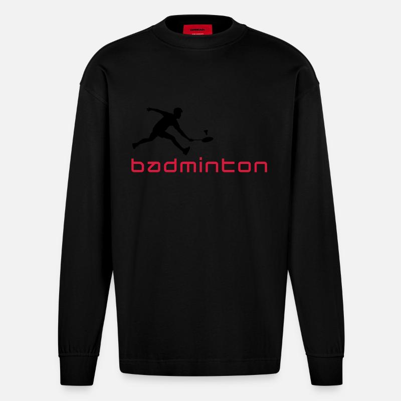 badminton_022011_v_2c - Manches longues bio épais oversize fabriqué en UE - SOLID BLACK