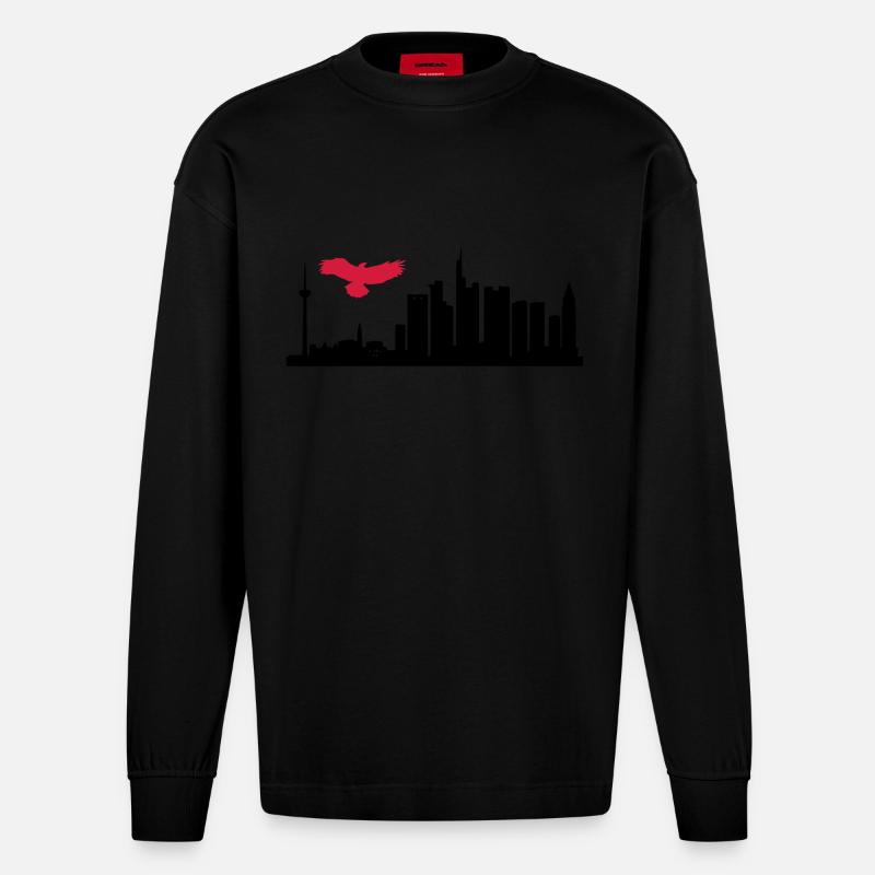 ffh01 - Heavyweight Oversized Organic Langarmshirt Made in EU - SOLID BLACK