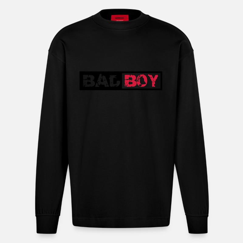 Bad Boy Design - Manches longues bio épais oversize fabriqué en UE - SOLID BLACK