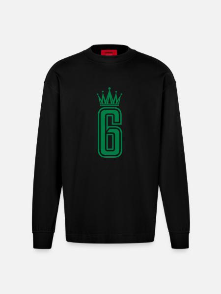 6 crowns - Heavyweight Oversized Organic Longsleeve Shirt Made in EU - SOLID BLACK