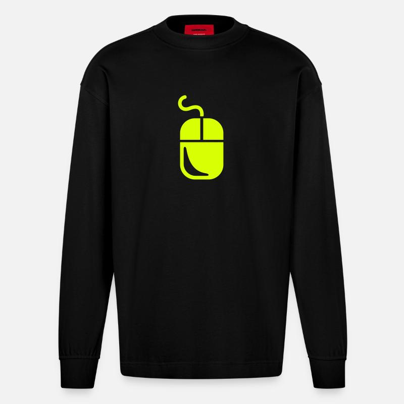 Computer - Heavyweight Oversized Organic Langarmshirt Made in EU - SOLID BLACK