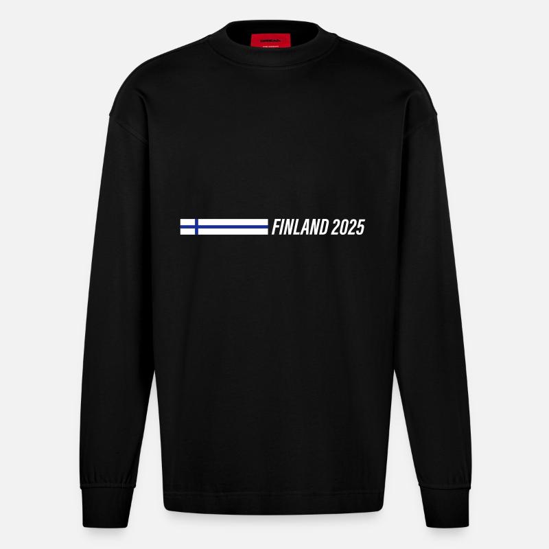 Finnland 2025 - Heavyweight Oversized Organic Langarmshirt Made in EU - SOLID BLACK