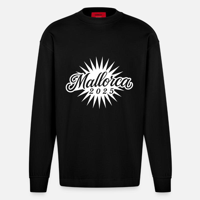 Mallorca 2025 - Heavyweight Oversized Organic Langarmshirt Made in EU - SOLID BLACK