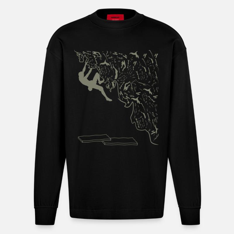 montée - Manches longues bio épais oversize fabriqué en UE - SOLID BLACK