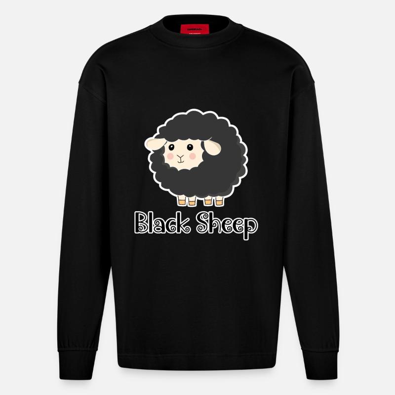 Schwarzes Schaf - Heavyweight Oversized Organic Langarmshirt Made in EU - SOLID BLACK