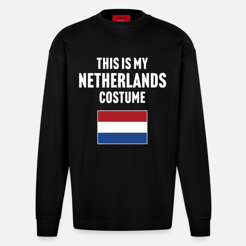 Ce costume de mes Pays-Bas - Manches longues bio épais oversize fabriqué en UE - SOLID BLACK