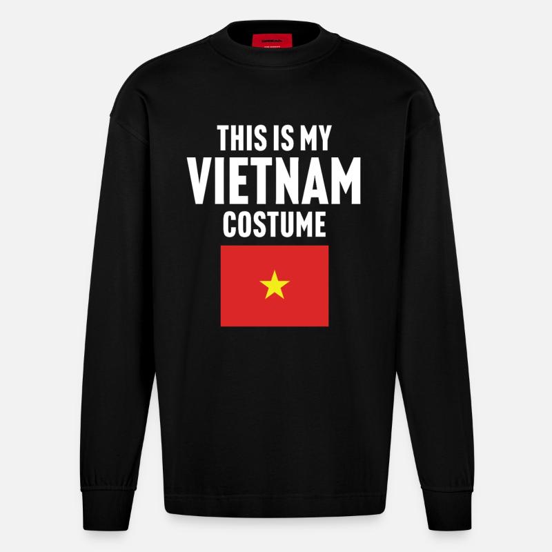 C’est mon costume de Vietnam - Manches longues bio épais oversize fabriqué en UE - SOLID BLACK