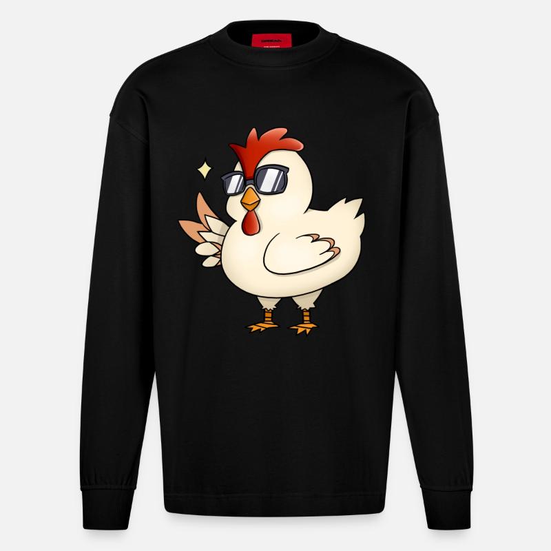 Chick - Heavyweight Oversized Organic Langarmshirt Made in EU - SOLID BLACK