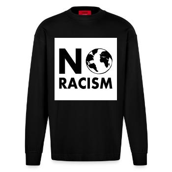 No racism - Manches longues bio épais oversize fabriqué en UE - SOLID BLACK - Devant