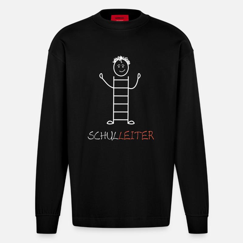 Schulleiter - Heavyweight Oversized Organic Langarmshirt Made in EU - SOLID BLACK