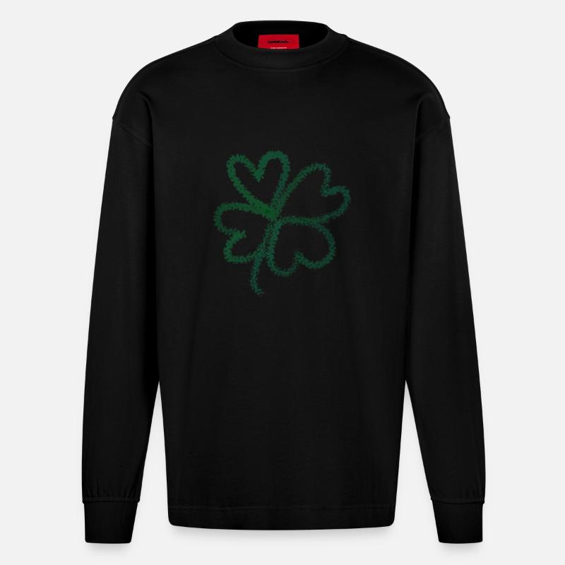 Kleeblatt - Heavyweight Oversized Organic Langarmshirt Made in EU - SOLID BLACK