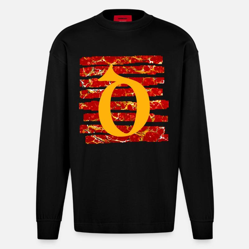 rayures e 232 d - Manches longues bio épais oversize fabriqué en UE - SOLID BLACK