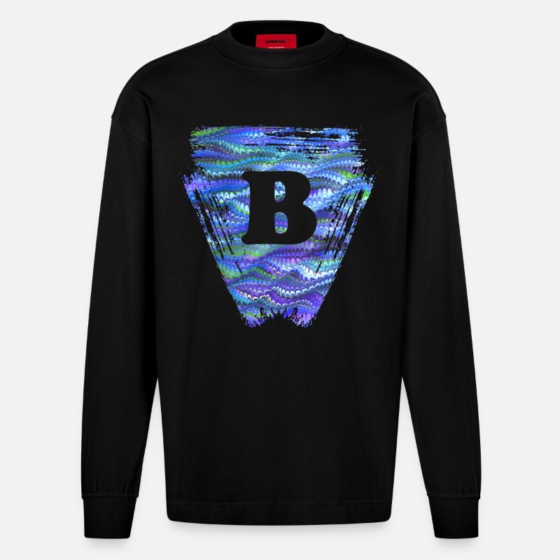 Triangle E 103 B - Heavyweight Oversized Organic Longsleeve Shirt Made in EU - SOLID BLACK