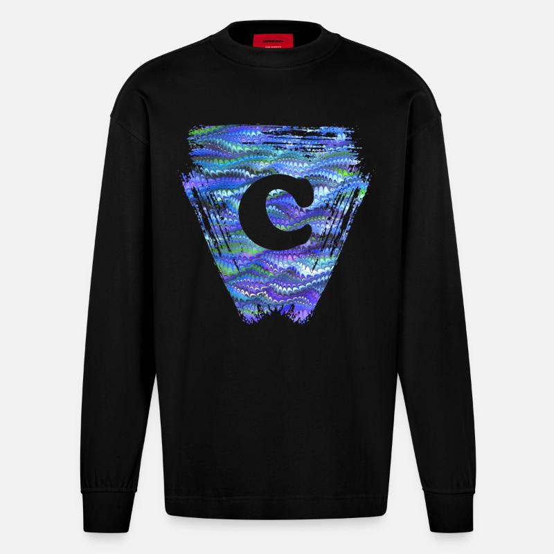 Triangle E 103 C - Heavyweight Oversized Organic Longsleeve Shirt Made in EU - SOLID BLACK