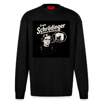 Patrimoine de l’humanité - Erwin Schrödinger - Manches longues bio épais oversize fabriqué en UE - SOLID BLACK - Devant