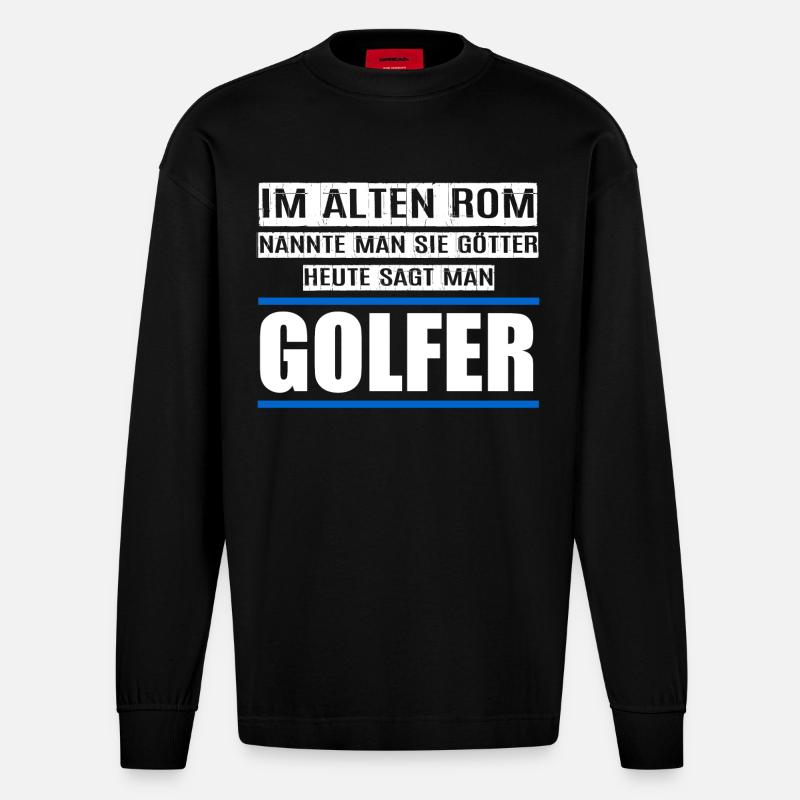 GOLFER - Heavyweight Oversized Organic Langarmshirt Made in EU - SOLID BLACK