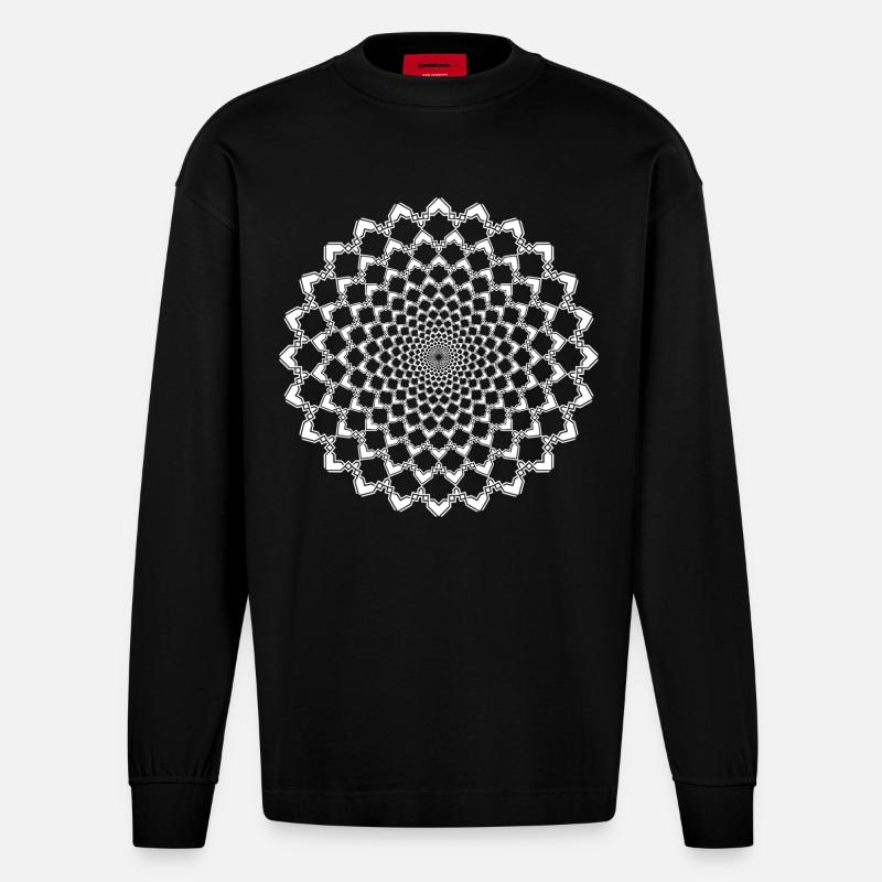 Mandala - Heavyweight Oversized Organic Langarmshirt Made in EU - SOLID BLACK