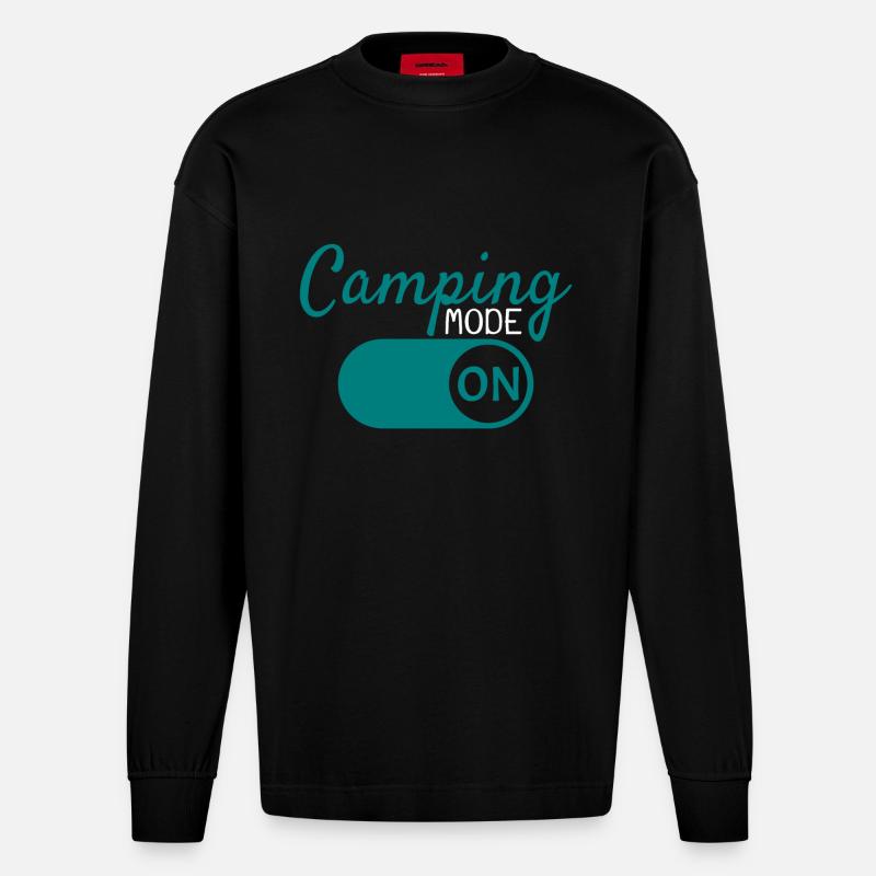 Mode de camping à - Manches longues bio épais oversize fabriqué en UE - SOLID BLACK