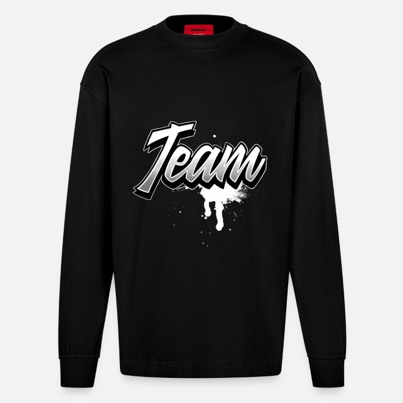 Team - Heavyweight Oversized Organic Langarmshirt Made in EU - SOLID BLACK