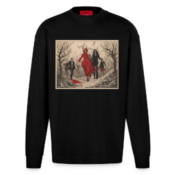 A WALK IN THE PARK - Heavyweight Oversized Organic Langarmshirt Made in EU - SOLID BLACK - Vorne