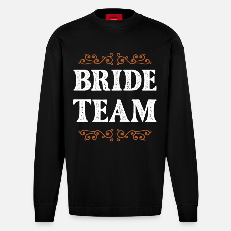 Bride Crew - Heavyweight Oversized Organic Langarmshirt Made in EU - SOLID BLACK