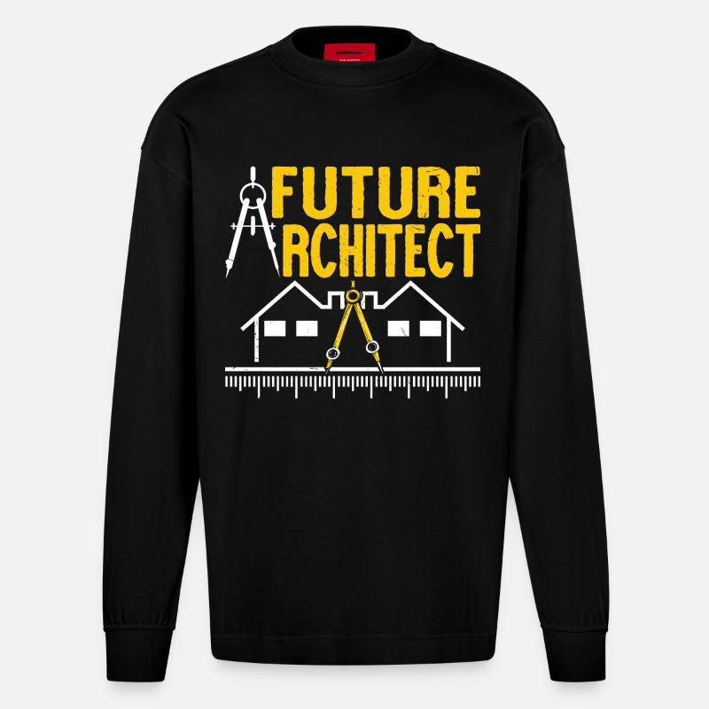 Architecte - Manches longues bio épais oversize fabriqué en UE - SOLID BLACK