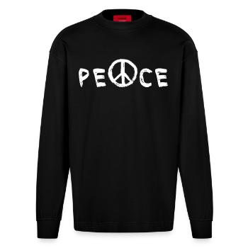 Paix - Manches longues bio épais oversize fabriqué en UE - SOLID BLACK - Devant